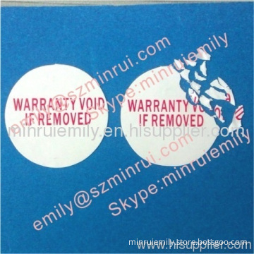 Custom Ultra Destructible Vinyl Labels For Security Seal Stickers 